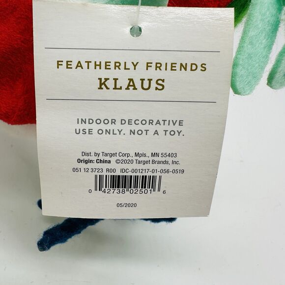 2020 Target Klaud Featherly Friends Wondershop Bird New with Tags Santa - Picture 6 of 10